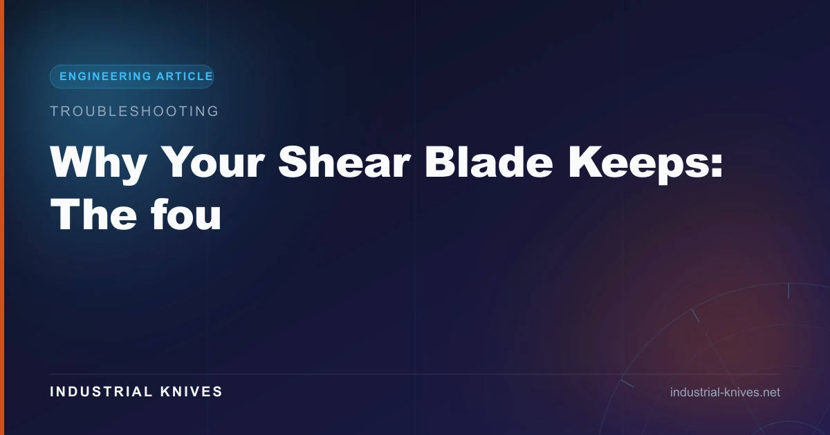 Why Shear Blades Crack: 4 Root Causes & Fixes